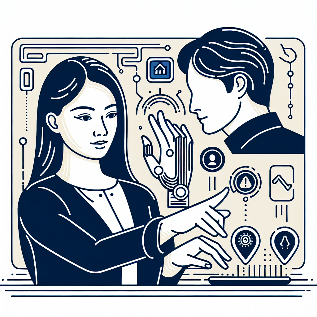 Illustration of hands using ai-powered tools in a modern coworking spaces setting, with a determined mood.