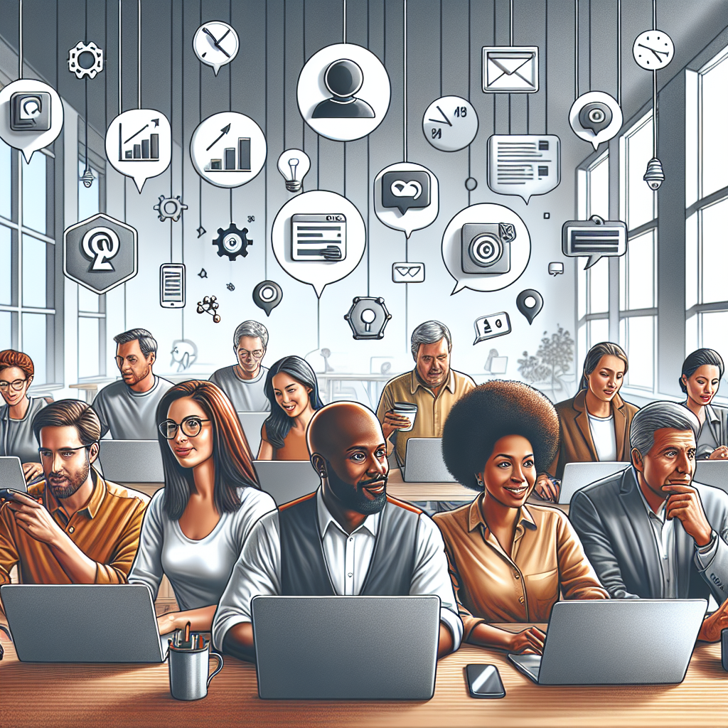 Illustration of diverse entrepreneurs over 40 in a modern coworking spaces setting, with a focused mood.