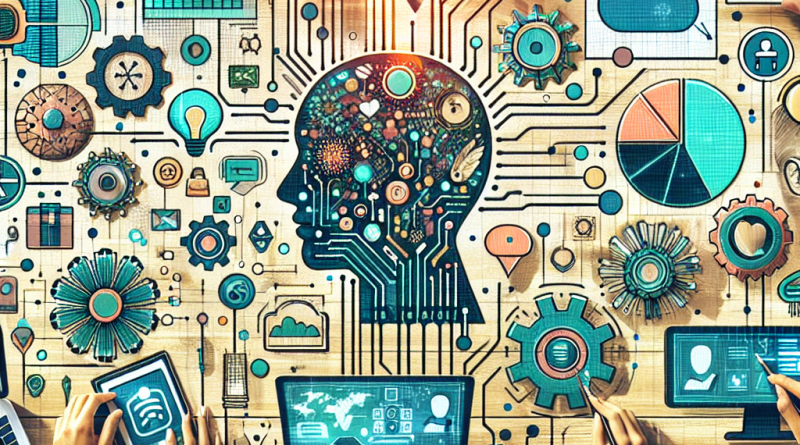 Illustration of hands using ai-powered tools in a sunlit professional workspaces setting, with a inspired mood.