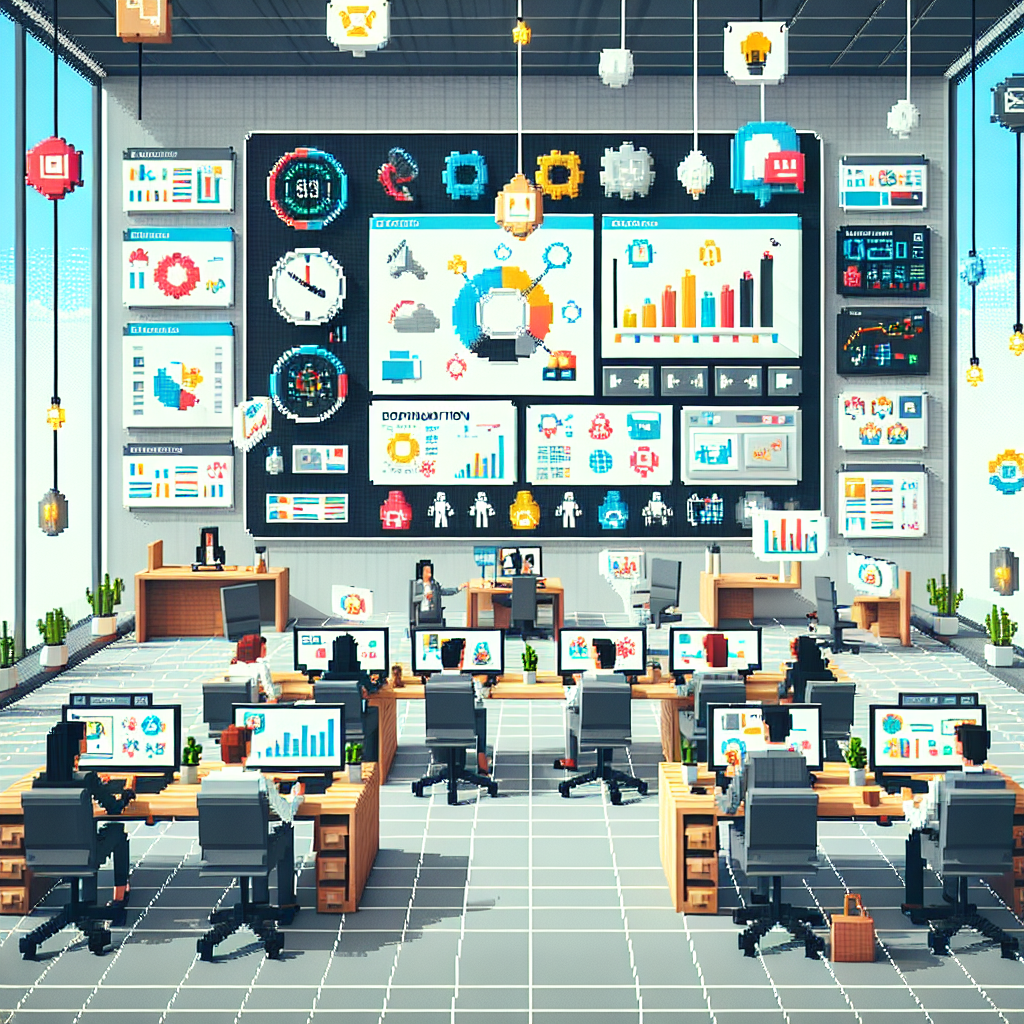 Illustration of video conferencing on tablets in a digital dashboards and data setting, with a happy mood.