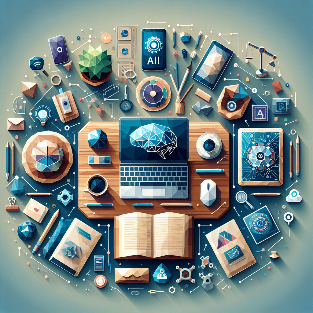 Illustration of writing in notebooks with tablets nearby in a home office setups setting, with a creative mood.