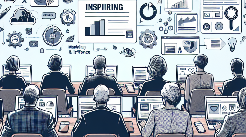 Illustration of group workshops with older attendees in a open laptops with productivity apps setting, with a inspired mood.