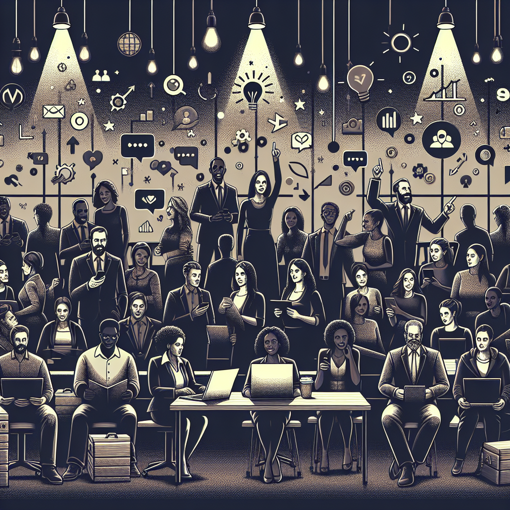 Illustration of diverse entrepreneurs over 40 in a modern coworking spaces setting, with a inspired mood.