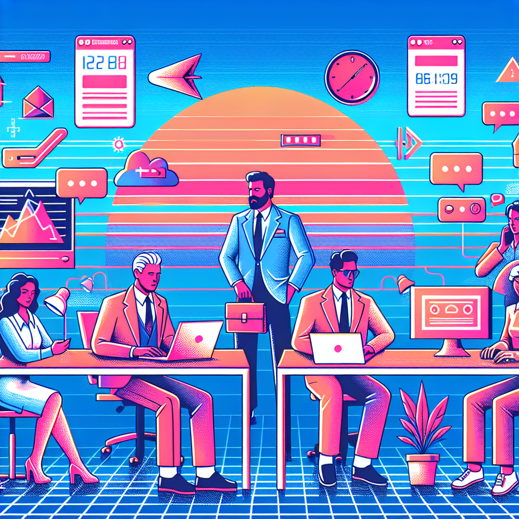 Illustration of diverse entrepreneurs over 40 in a sunlit professional workspaces setting, with a determined mood.